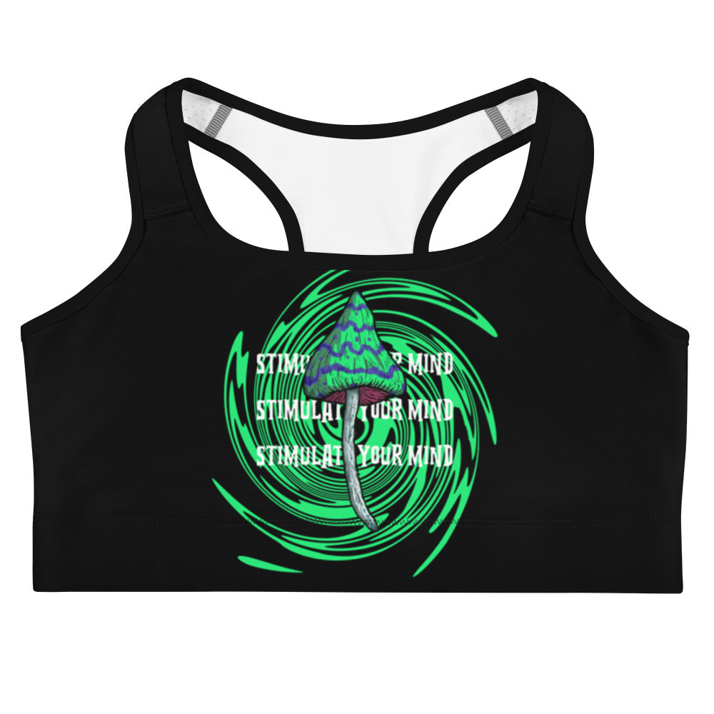 Stimulate Your Mind - Spiral Shroom Graphic Sports bra