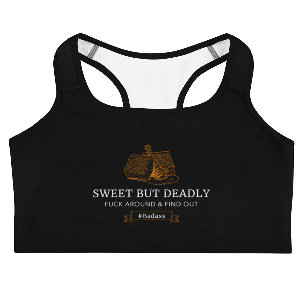 Sweet But Deadly - Honeycomb Graphic Custom Sports bra
