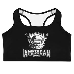American Patriot Sports bra - American Badass Skull Graphic