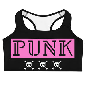 Punk Stamp Candy Skulls Logo Custom Sports bra