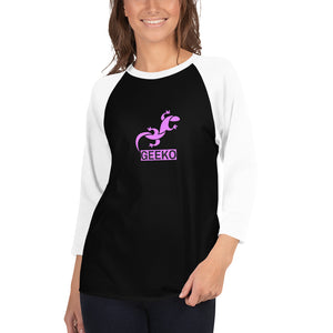 Geeko - Gecko Graphic Custom 3/4 sleeve raglan shirt