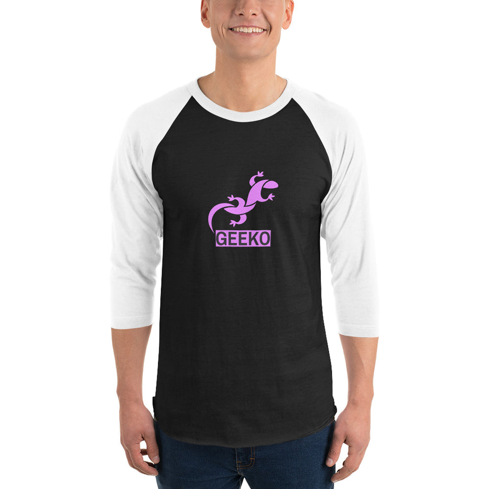 Geeko - Gecko Graphic Custom 3/4 sleeve raglan shirt