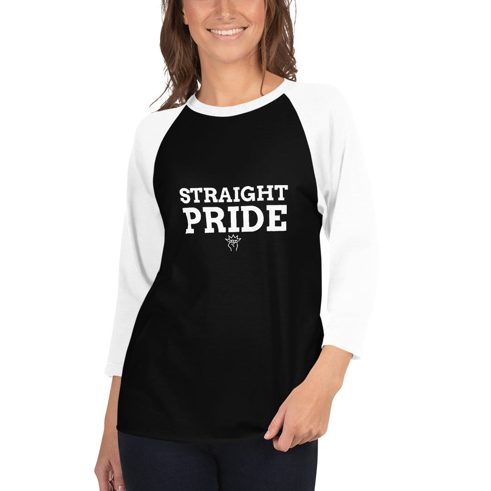 Straight Pride Custom 3/4 sleeve raglan shirt