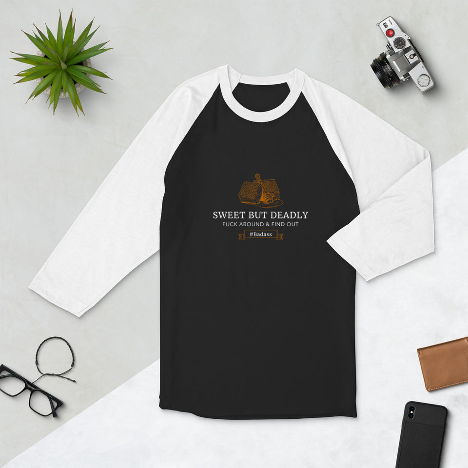 Sweet But Deadly - Honeycomb Graphic Custom 3/4 sleeve raglan shirt