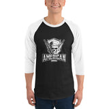 American Badass - Skull Graphic Custom 3/4 sleeve raglan shirt