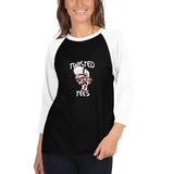 Twisted Tees - Zombie Skater Graphic Custom 3/4 sleeve raglan shirt