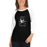 Pedo Hunter - Skull & Bones Graphic 3/4 sleeve raglan shirt