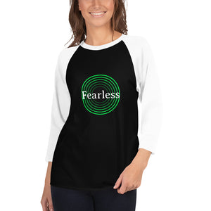 Fearless - Spiral Graphic 3/4 sleeve raglan shirt