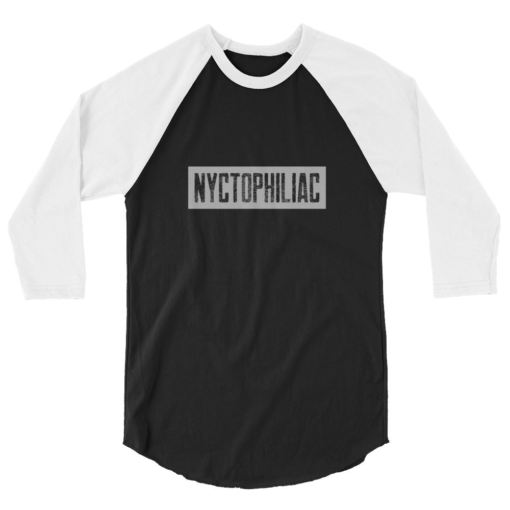 Nyctophiliac - Stamp Logo Graphic Custom 3/4 sleeve raglan shirt
