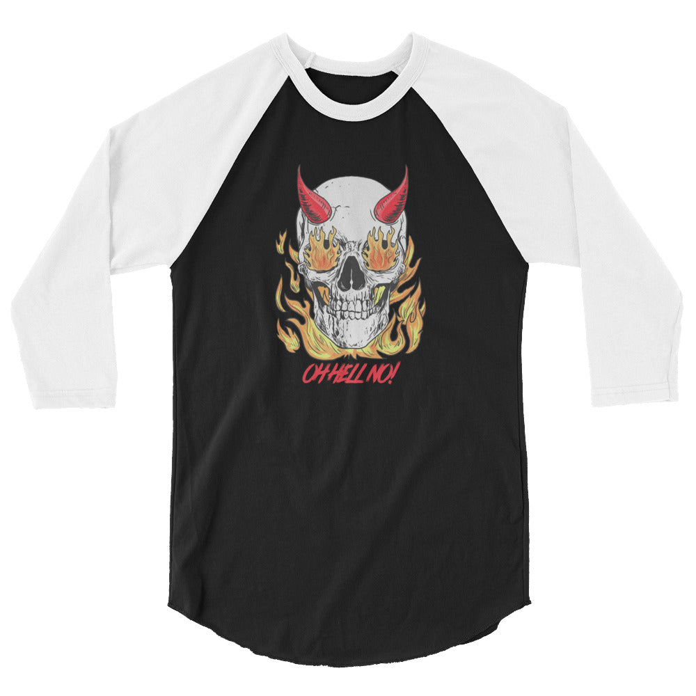 Flaming Skull w/Attitude Custom 3/4 sleeve raglan shirt