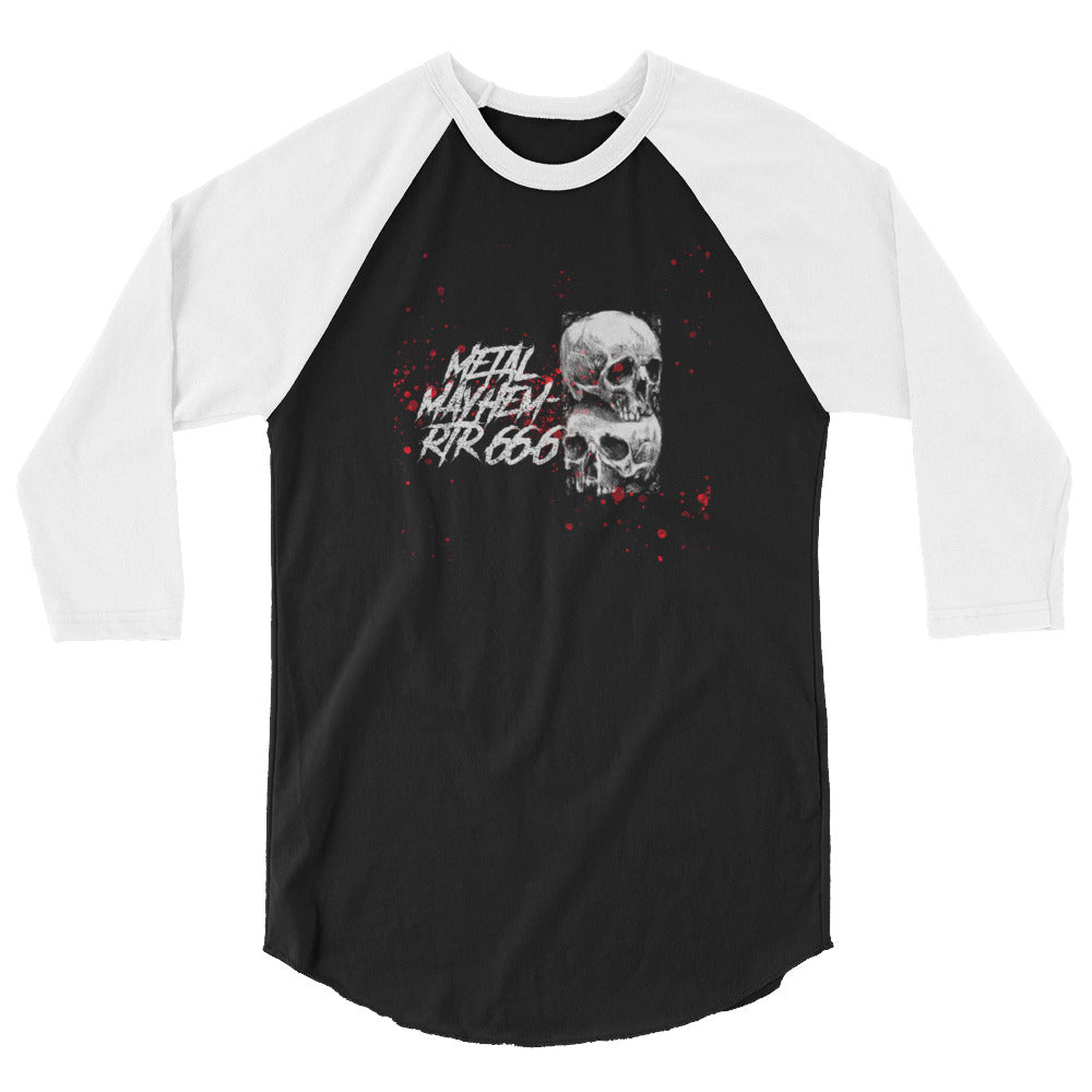 Metal Mayhem - RTR 66.6 Logo Custom 3/4 sleeve raglan shirt