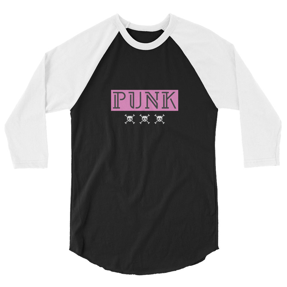 Punk Stamp Candy Skulls Logo Custom 3/4 sleeve raglan shirt