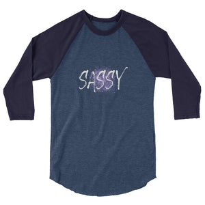 Sassy - Splash Graphic Custom 3/4 sleeve raglan shirt