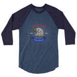 Keep On Playin - 1776 Will Commence - Bald Eagle Graphic Custom 3/4 sleeve raglan shirt
