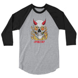 Flaming Skull w/Attitude Custom 3/4 sleeve raglan shirt