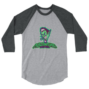 Absinthe - The Green Fairy Devil Graphic Custom 3/4 sleeve raglan shirt