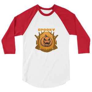 I Did It All For The Spook - Funny Jack-O Halloween 3/4 sleeve raglan shirt