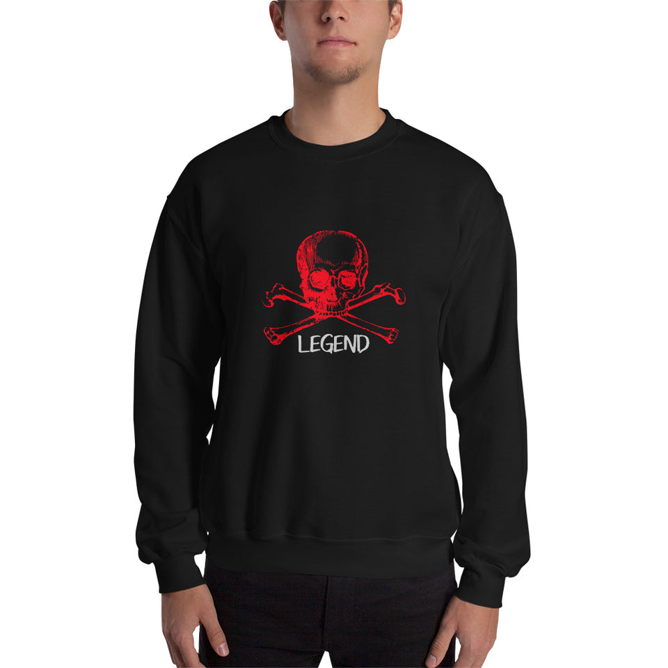 Legend Blood Red Skull & Crossbones Custom Unisex Sweatshirt