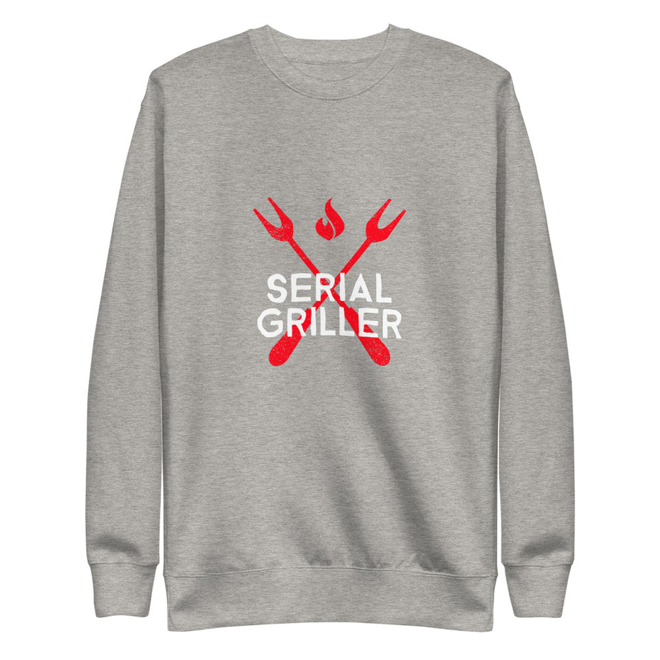 Serial Griller - Crossed Cooking Utensil Logo Custom Unisex Fleece Pullover