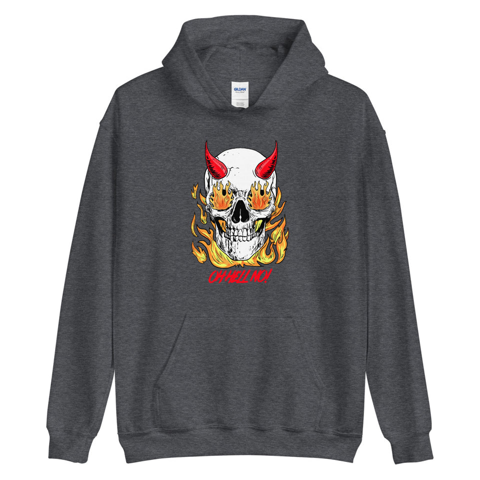 Flaming Devil Skull w/Attitude Custom Unisex Hoodie