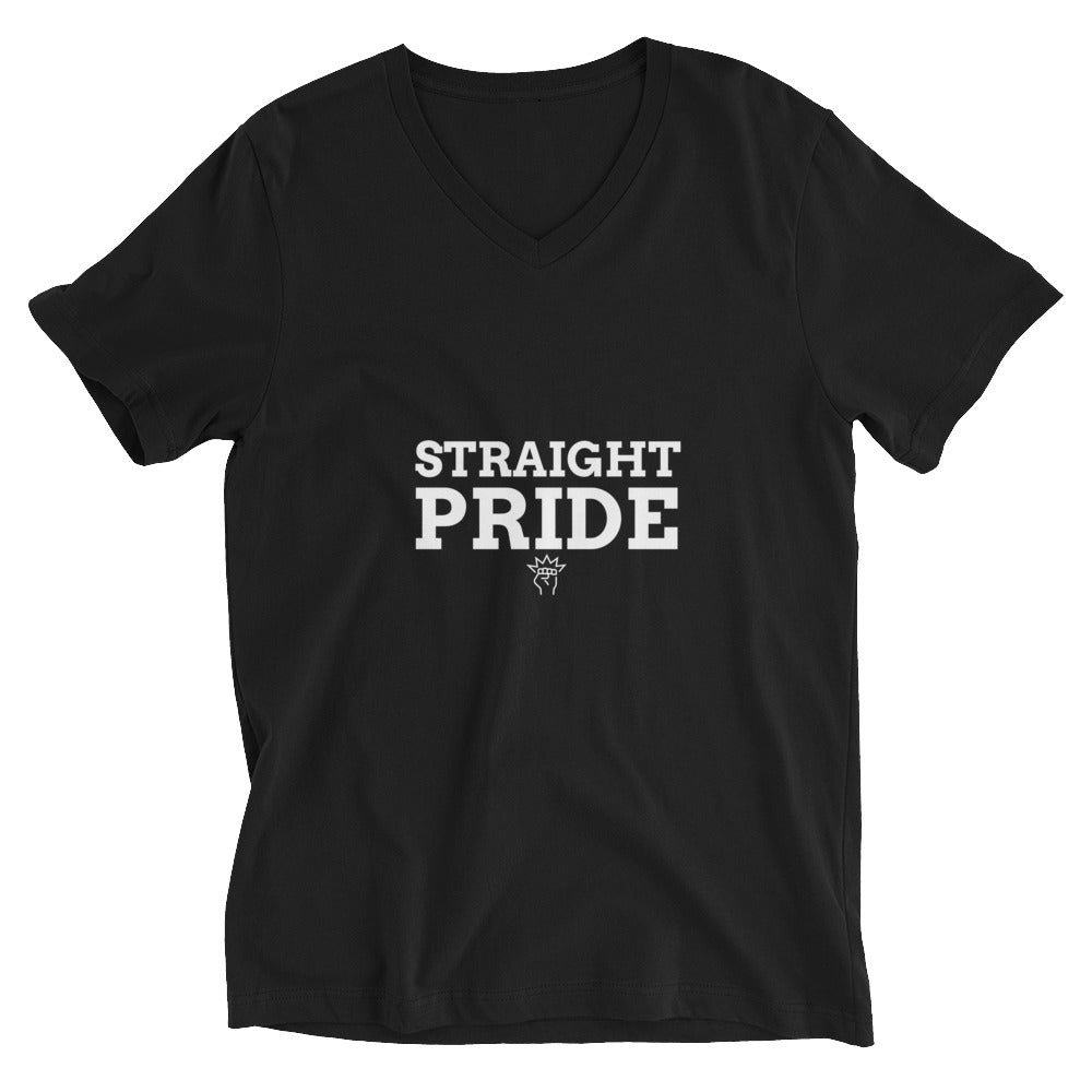 Straight Pride Custom Unisex Short Sleeve V-Neck T-Shirt