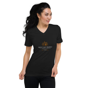 Sweet But Deadly - Honeycomb Graphic Custom Unisex Short Sleeve V-Neck T-Shirt