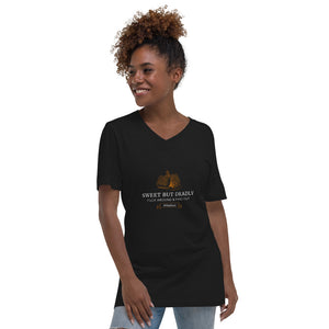 Sweet But Deadly - Honeycomb Graphic Custom Unisex Short Sleeve V-Neck T-Shirt