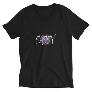 Sassy Splash Graphic Custom Unisex Short Sleeve V-Neck T-Shirt