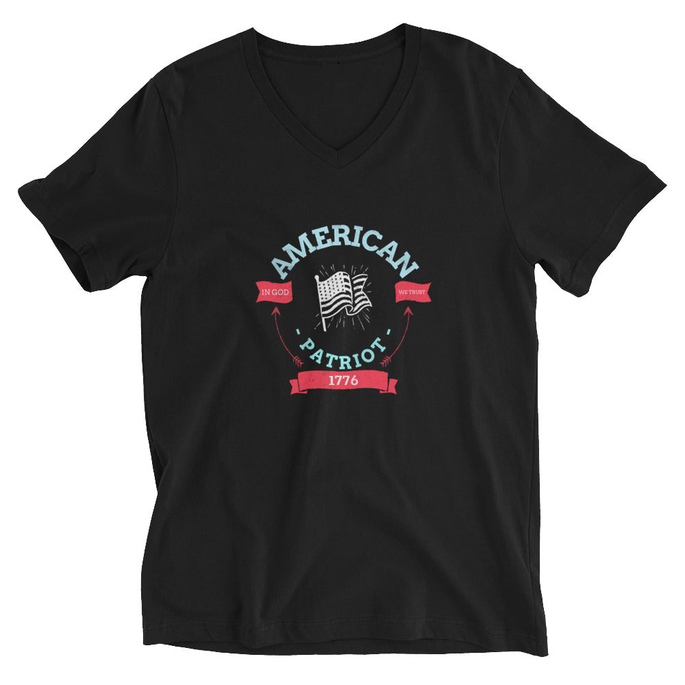 American Patriot 1776 Custom Unisex Short Sleeve V-Neck T-Shirt