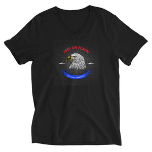 Keep On Playin - 1776 Will Commence - Eagle Graphic Custom Unisex Short Sleeve V-Neck T-Shirt