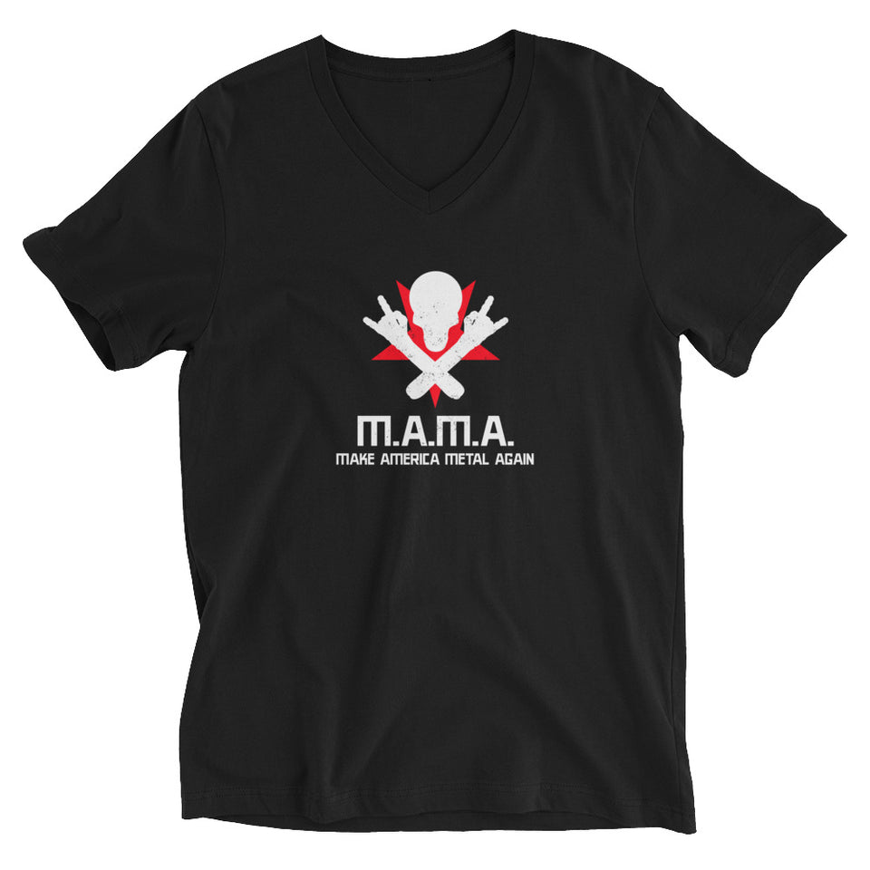 M.A.M.A. - Make America Metal Again Custom Unisex Short Sleeve V-Neck T-Shirt
