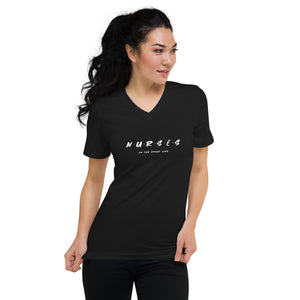 Nurses On The Frontline - Friends Logo Custom Unisex Short Sleeve V-Neck T-Shirt