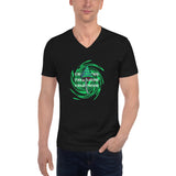 Stimulate Your Mind - Spiral Shroom Graphic Custom Unisex Short Sleeve V-Neck T-Shirt