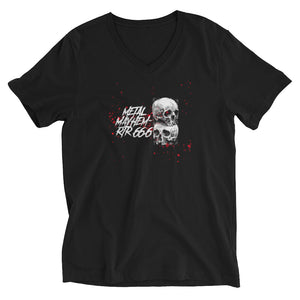 Metal Mayhem - RTR 66.6 Logo Custom Unisex Short Sleeve V-Neck T-Shirt