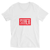 Sober Stamp Logo Custom Unisex Short Sleeve V-Neck T-Shirt