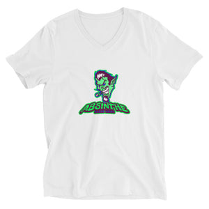 Absinthe - The Green Fairy - Naughty Devil Graphic Custom Unisex Short Sleeve V-Neck T-Shirt