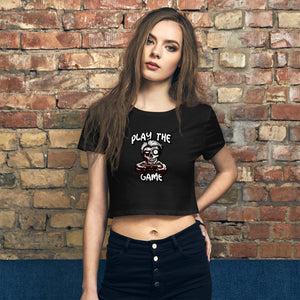 Play The Game Zombie Controller Logo Women’s Crop Tee