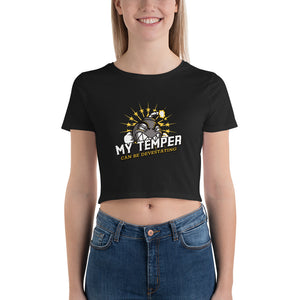 My Temper Can Be Devastating Bomb Logo Women’s Crop Tee