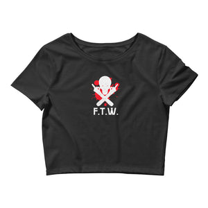 F#$K The World Skeleton Logo Custom Women’s Crop Tee
