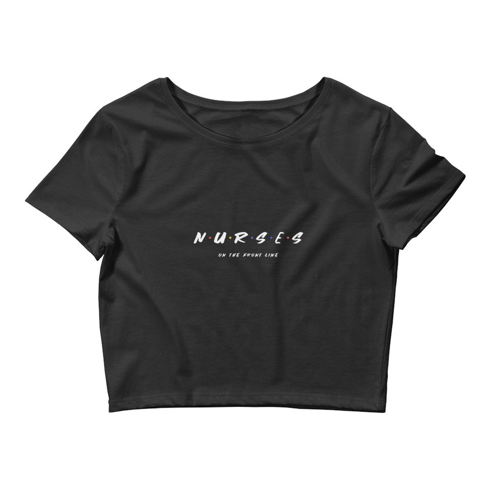 Nurses - On The Front Line Custom Women’s Crop Tee - Friends Logo