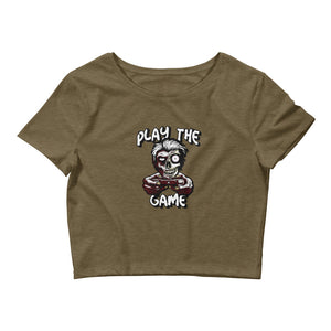 Play The Game Zombie Controller Logo Women’s Crop Tee