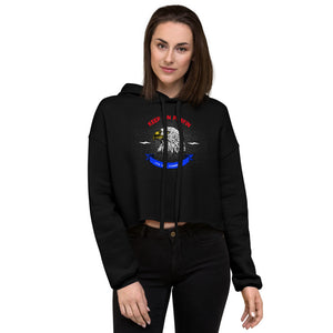 American Patriot Crop Hoodie - Keep On Playin - 1776 Will Commence