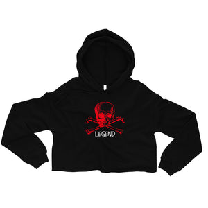 Legend Blood Red Skull & Crossbones Custom Crop Hoodie