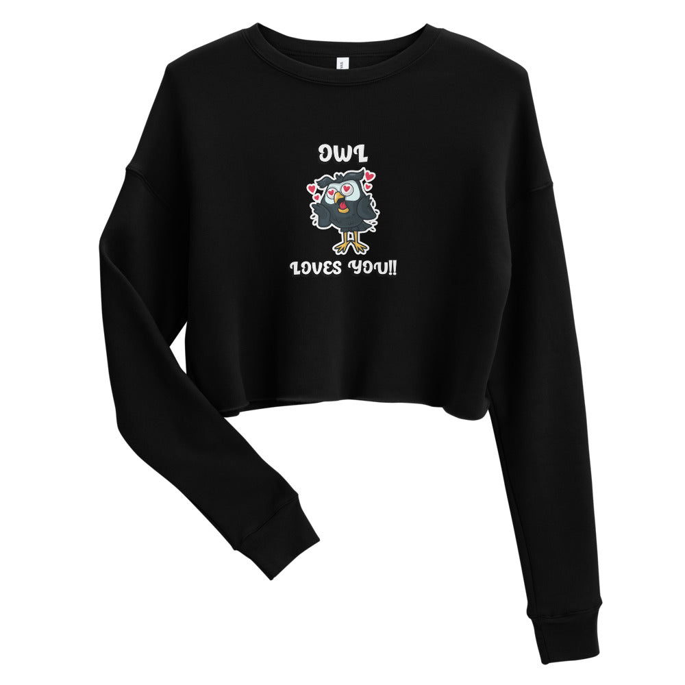 Owl Loves You Custom Crop Sweatshirt