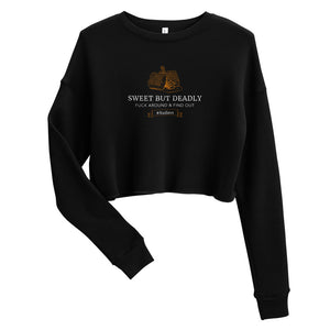 Sweet But Deadly Custom Crop Sweatshirt - Honeycomb Graphic