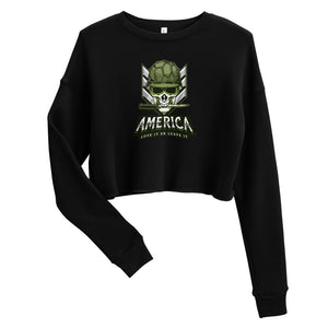 Patriotic Clothing Custom Crop Sweatshirt - America Love it or Leave it