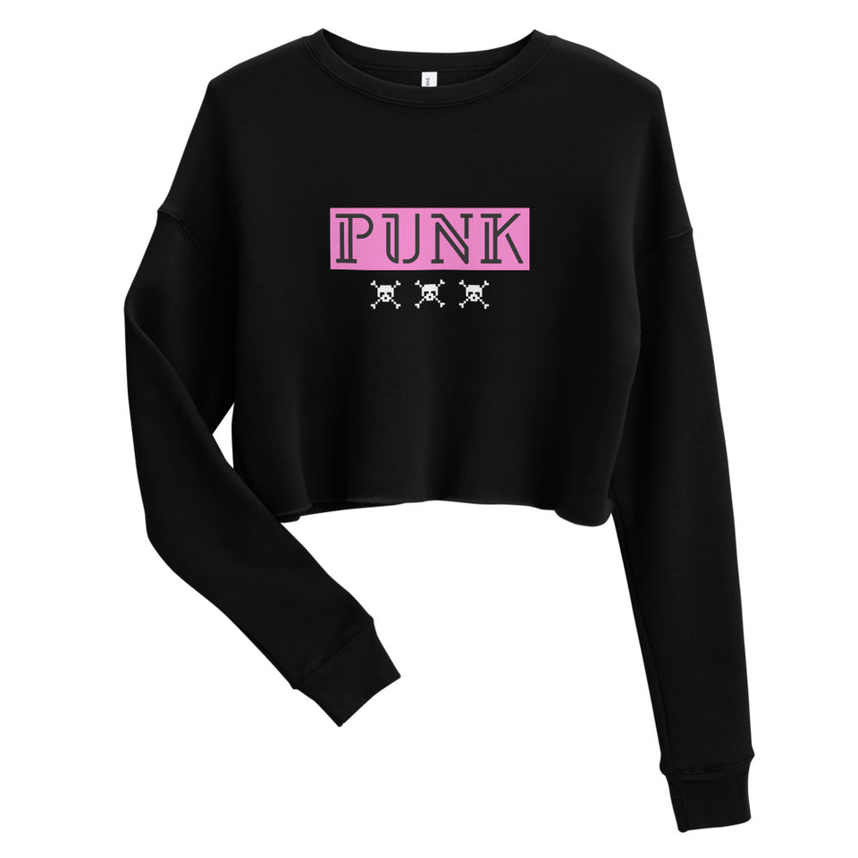 Punk Stamp Candy Skulls Logo Custom Crop Sweatshirt