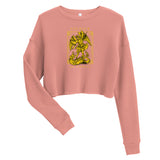 Soldier Of Christ Custom Crop Sweatshirt - Golden Angel Slaying Dragon Graphic