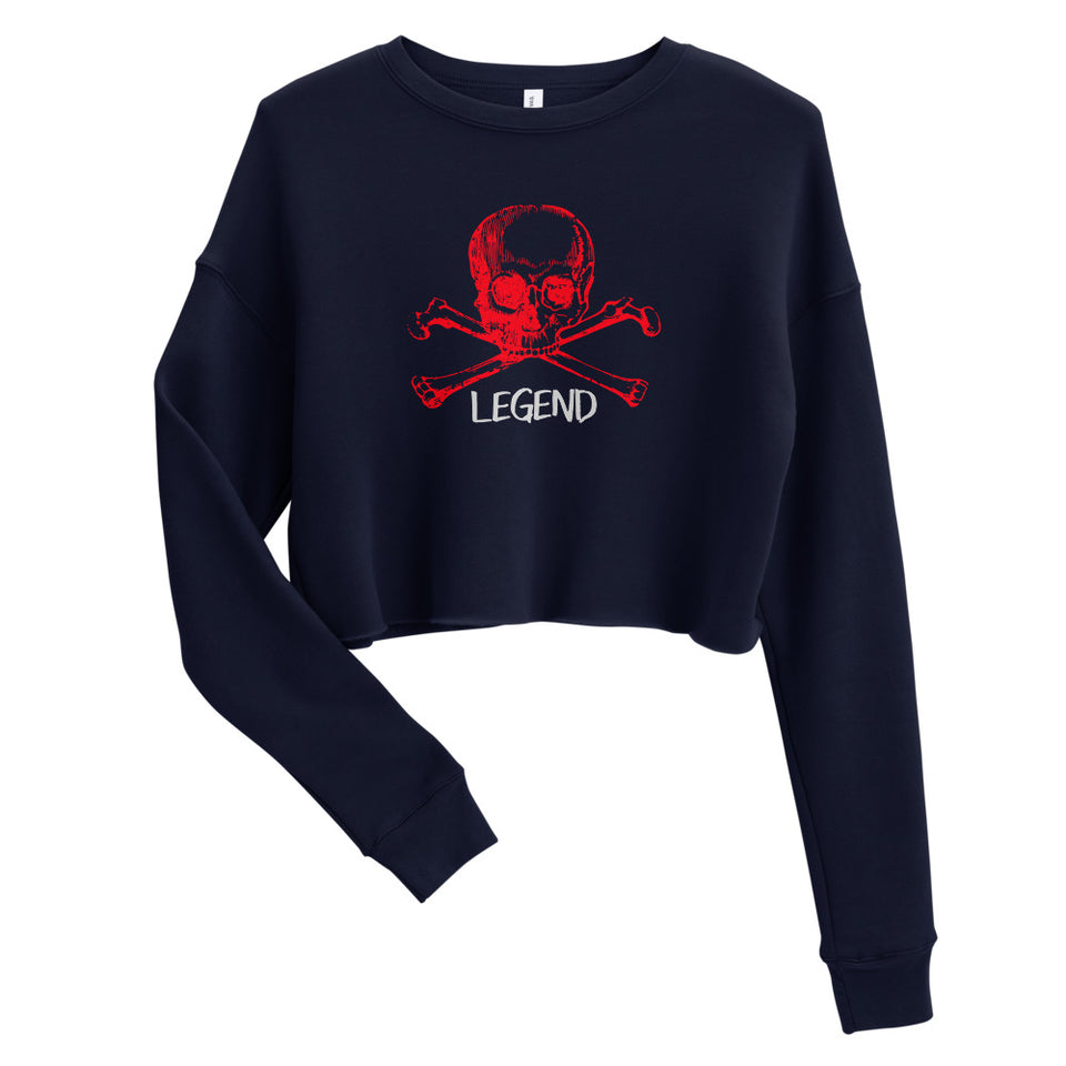 Legend Blood Red Cross Bones Custom Crop Sweatshirt